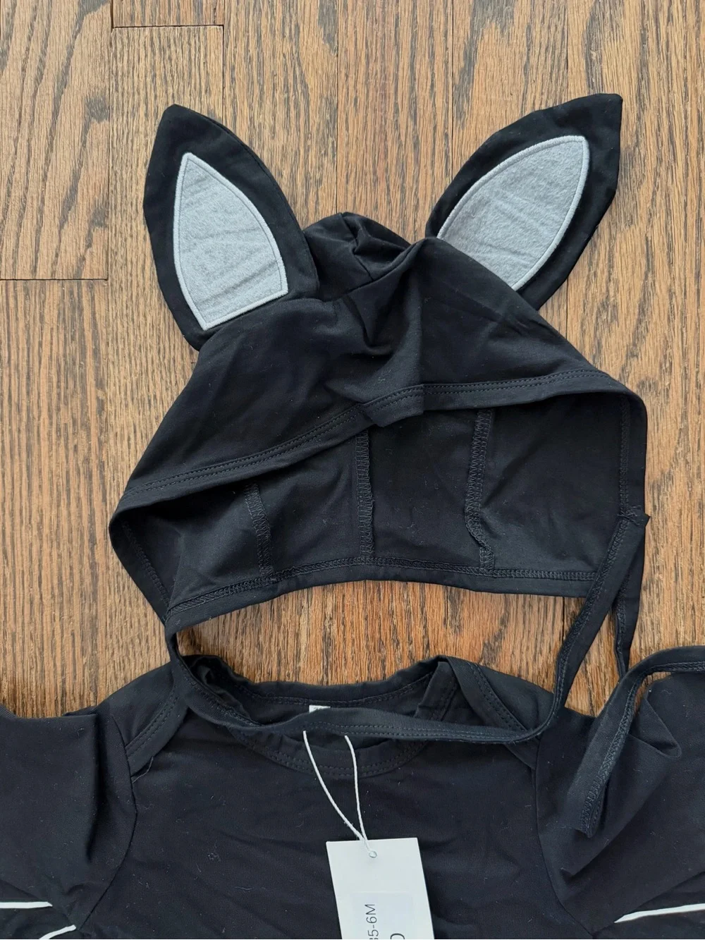 Black Bat Hooded Baby Costume Romper